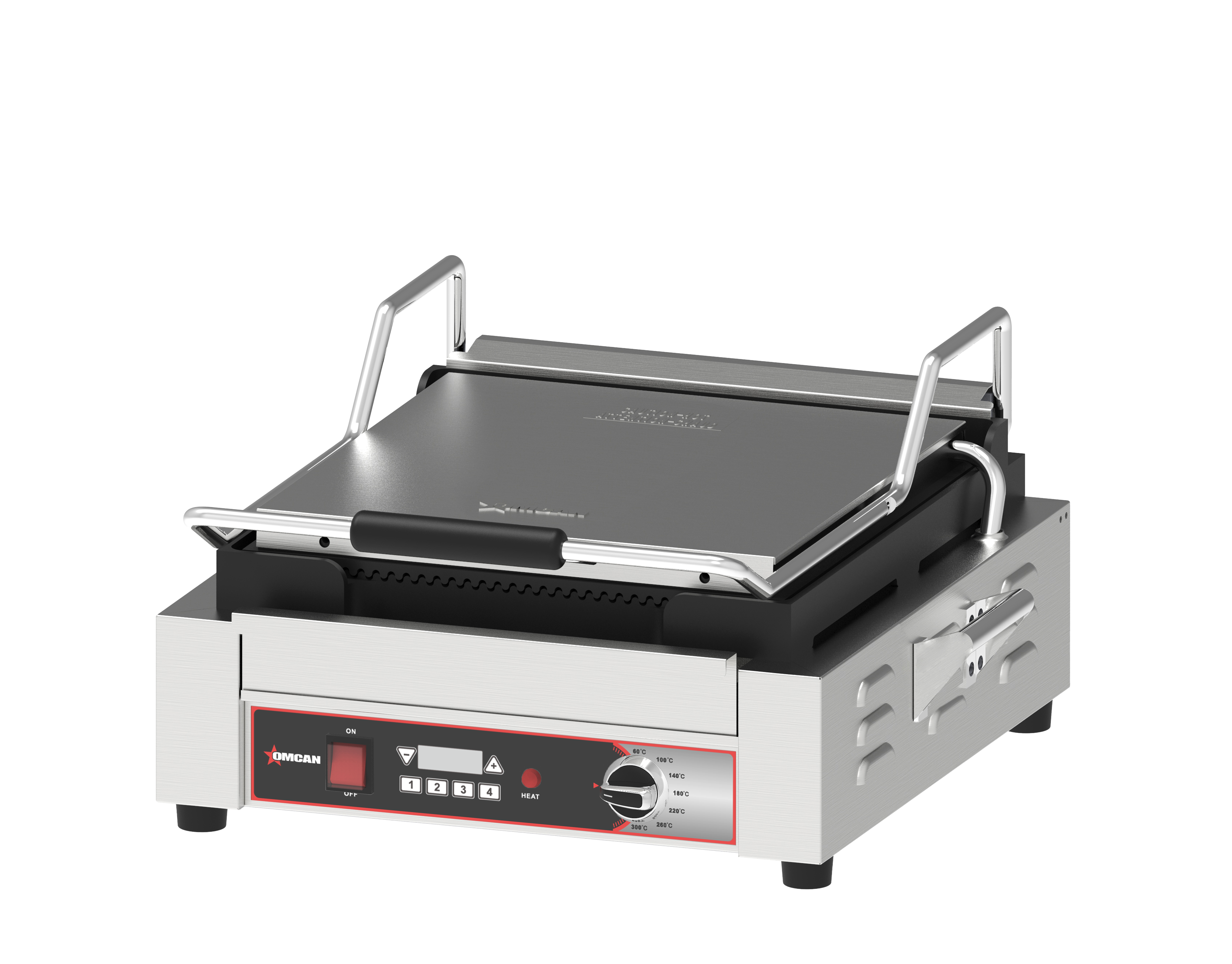 Single Extra Large Panini Grill with Ribbed Plates 14” x 14”