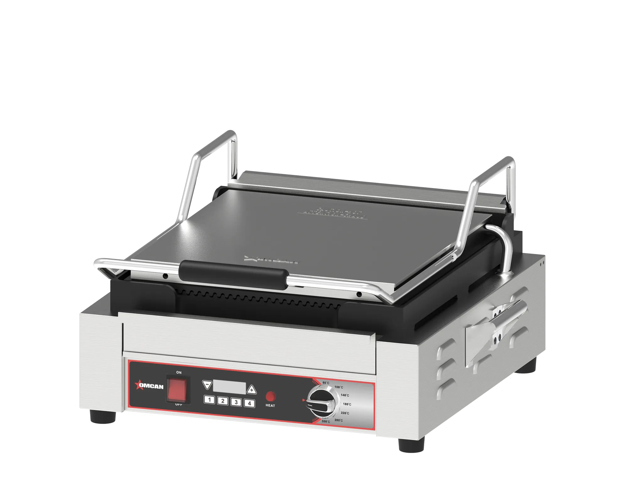 Single Extra Large Panini Grill with Ribbed Plates 14” x 14”