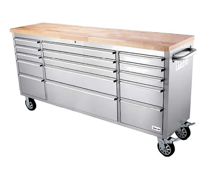 72" Mobile Working Bench with 15 Drawers