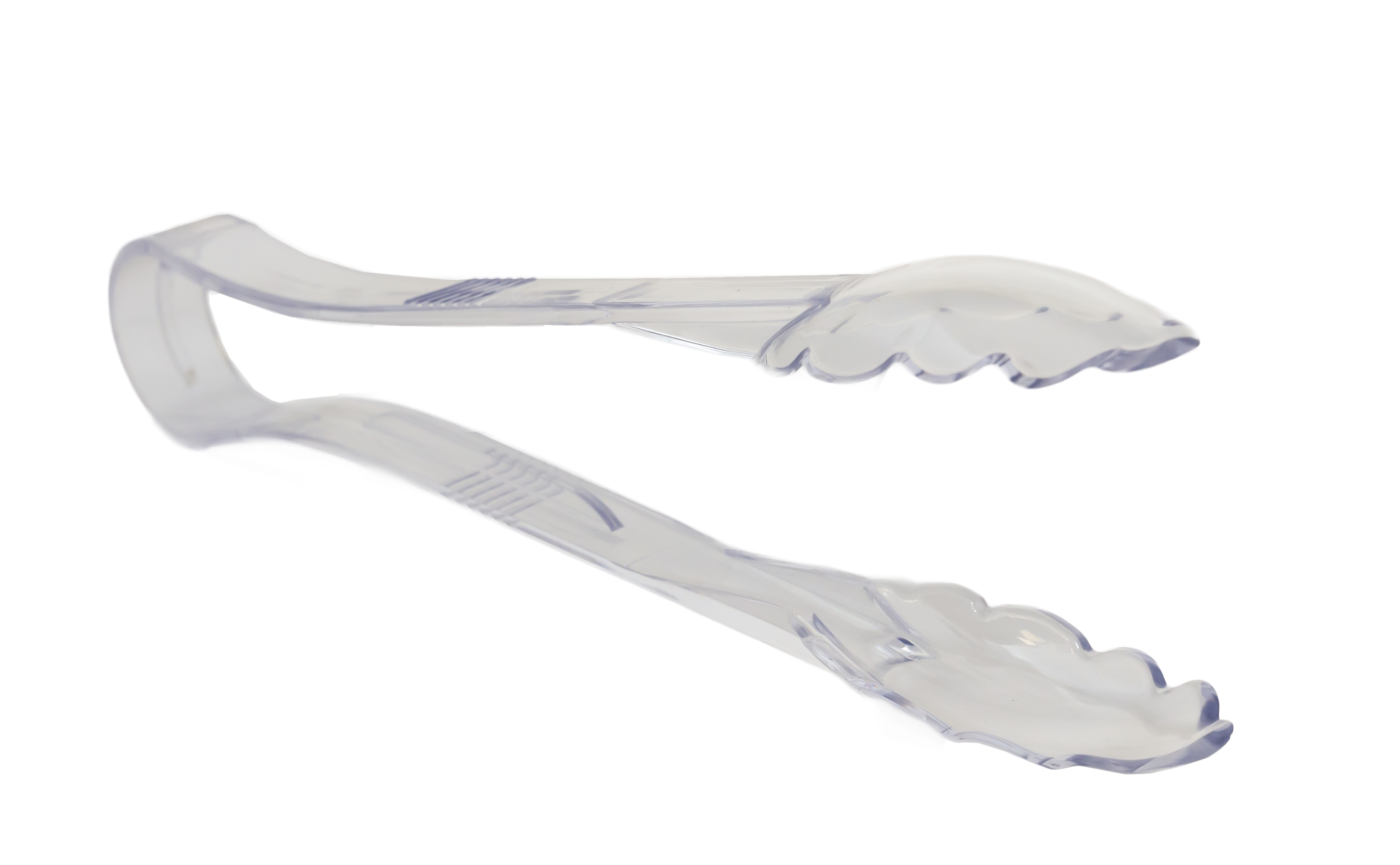 12" Polycarbonate Clear Scallop Tongs