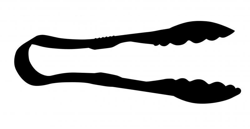 9" Polycarbonate Black Scallop Tongs