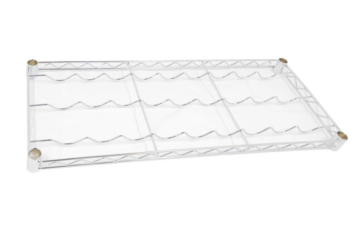 14″ x 36″ Chrome Wire Wine Shelf – 9 Bottles