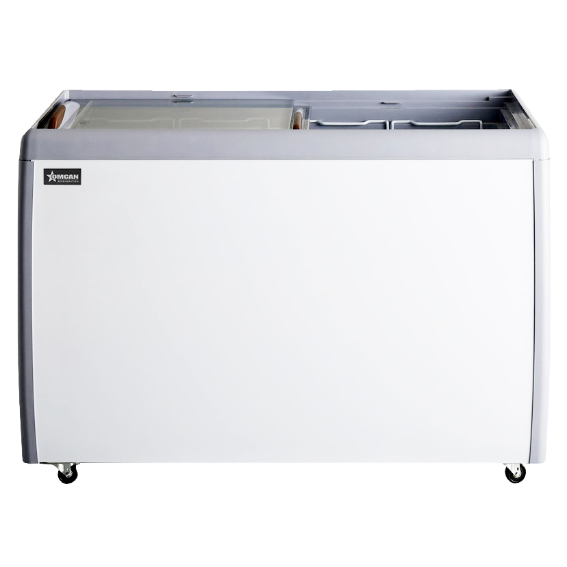 50" Two (2) Door Ice Cream Display Chest Freezer with Flat Glass Top, 13.1 cu.ft. (370 L)