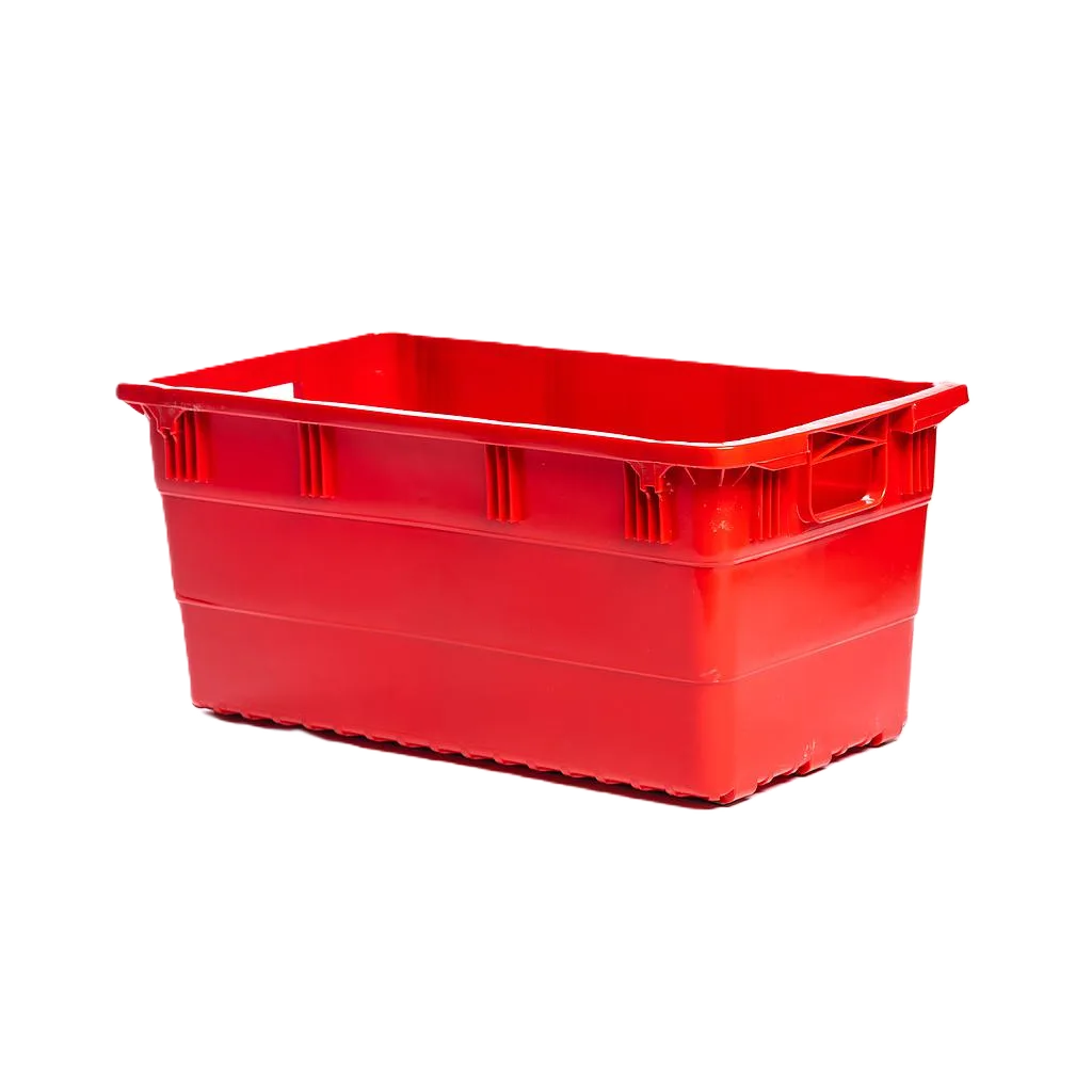 28″ x 15″ x 12 1/2″ Red Polyethylene Bus Box with Open Handles