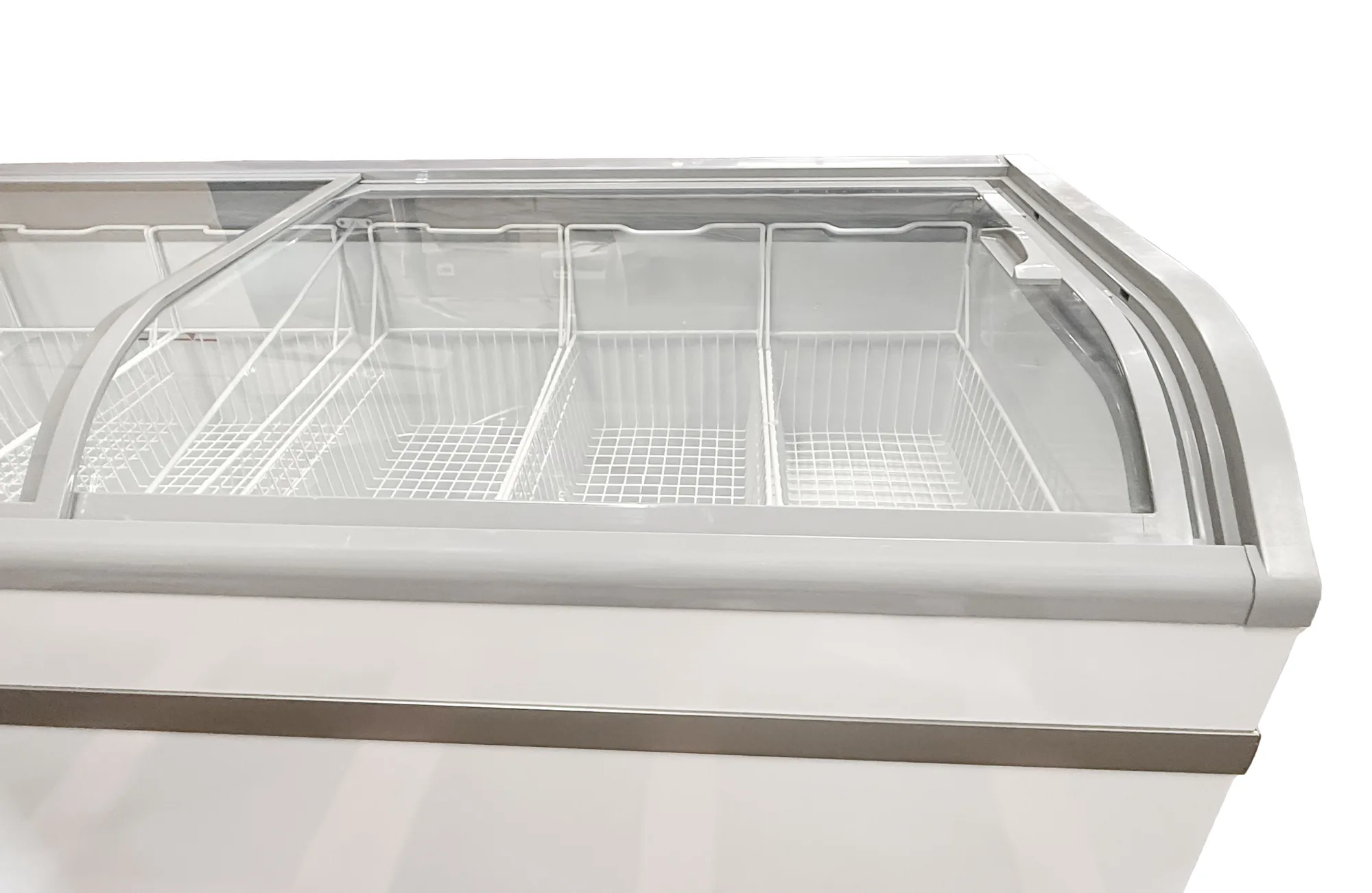 79″ Two (2) Door Ice Cream Display Chest Freezer with Curved Glass Top, 24.72 cu.ft. (700 L)