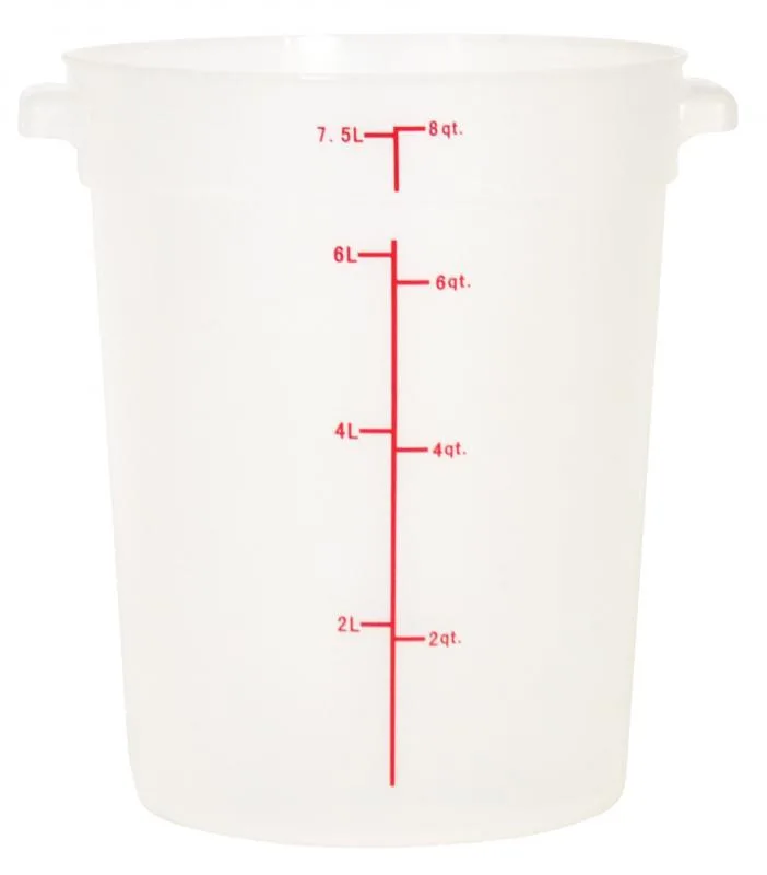 8 qt Polypropylene Translucent Round Food Storage Container
