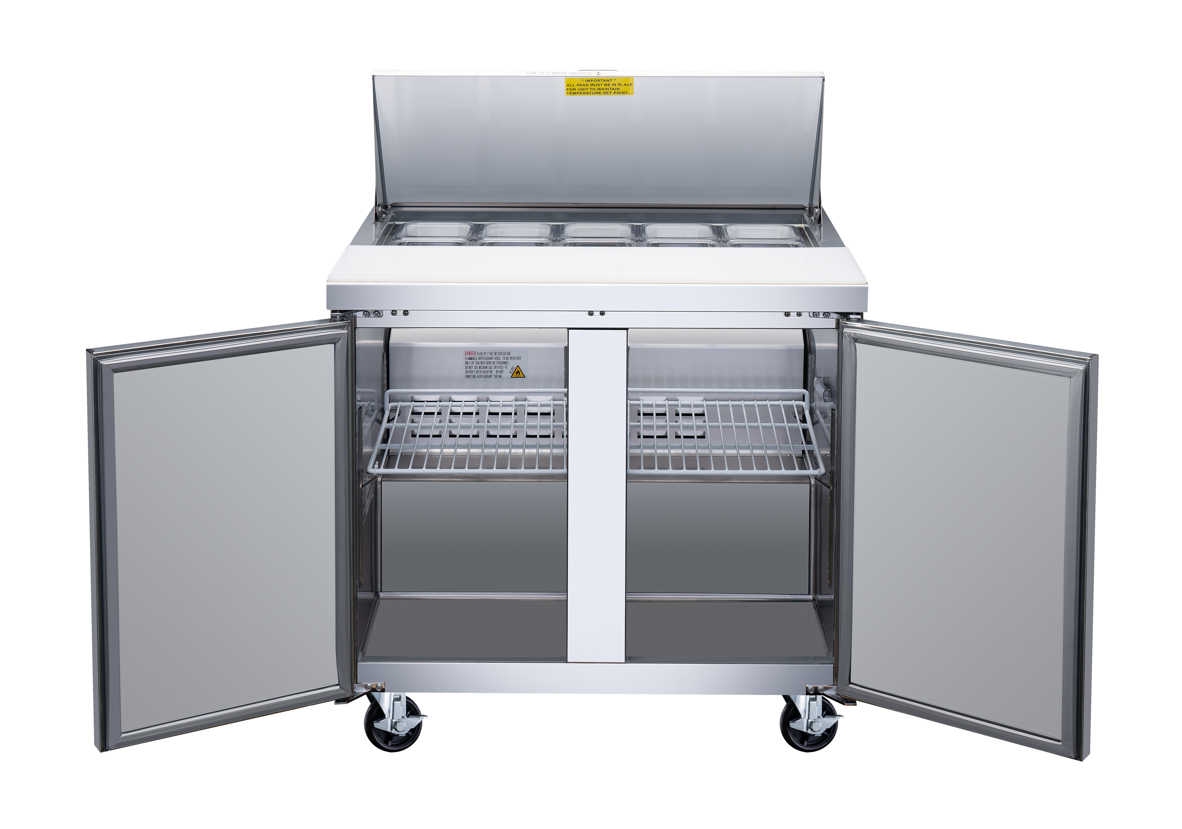 36″ Two (2) Door Refrigerated Prep Table, 9 cu.ft. (255 L), Stainless Steel