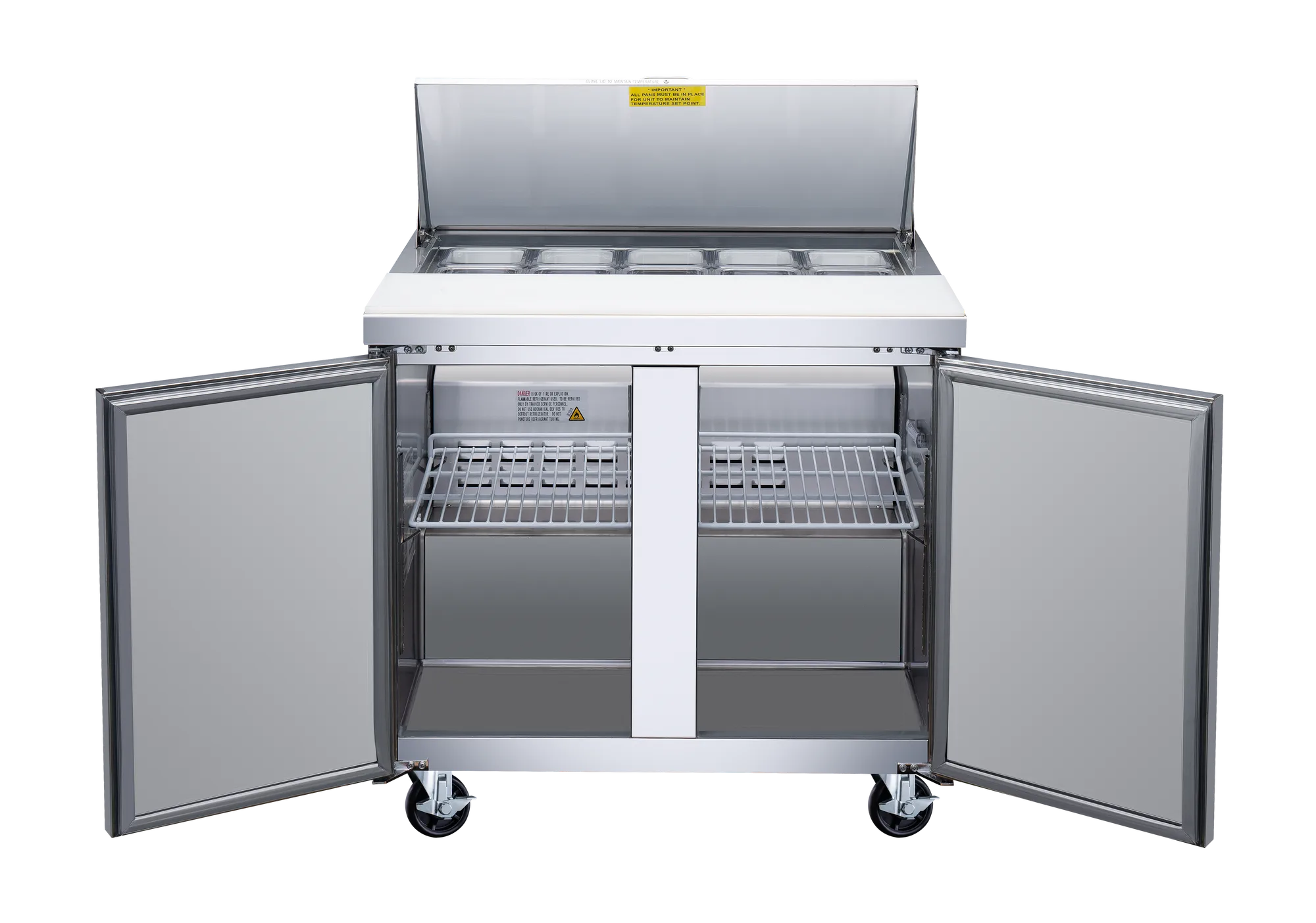 36″ Two (2) Door Refrigerated Prep Table, 9 cu.ft. (255 L), Stainless Steel