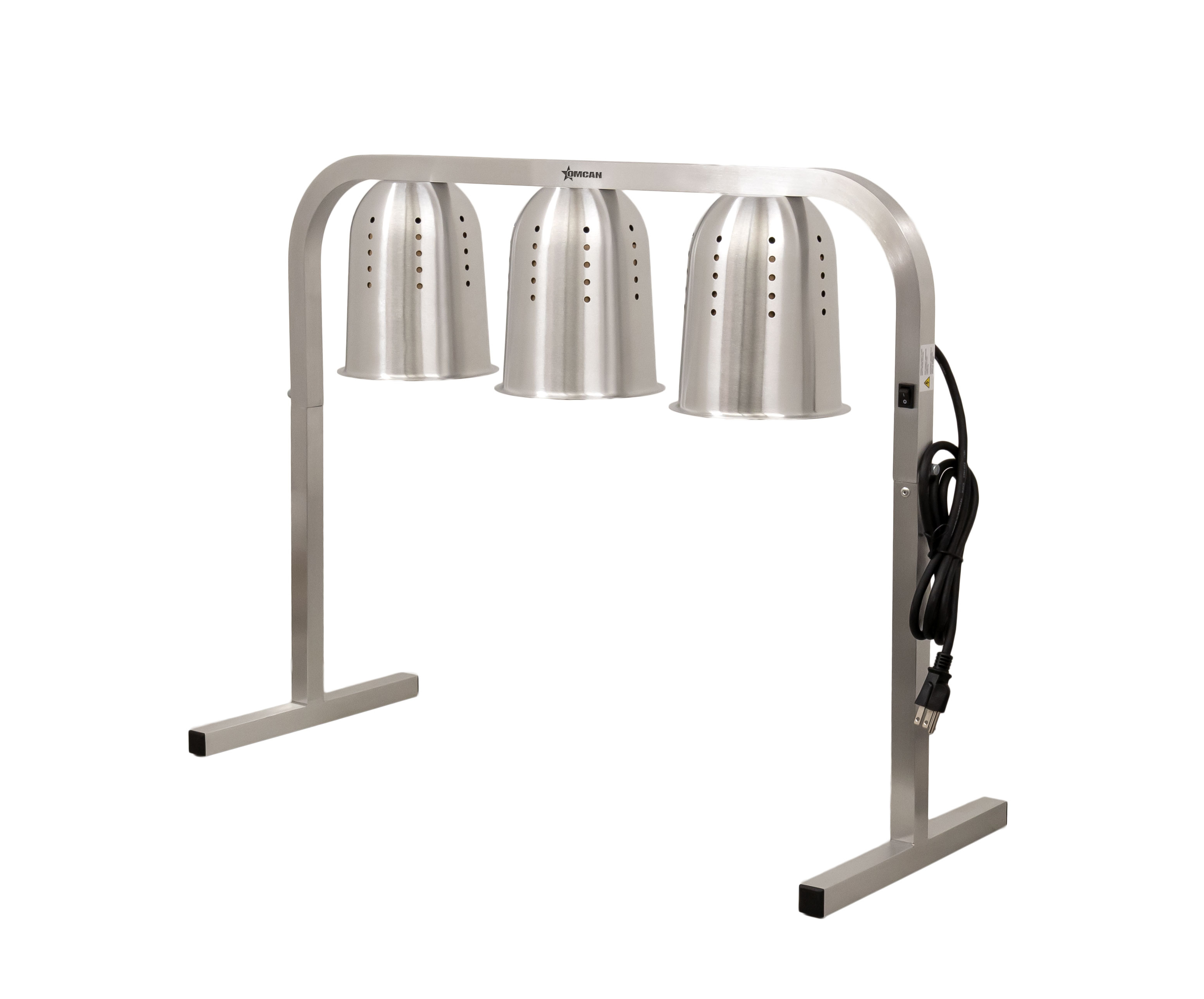 3-Bulb Commercial Portable Heat Lamp, Silver -  3 x 250W, 110V/60Hz/1Ph