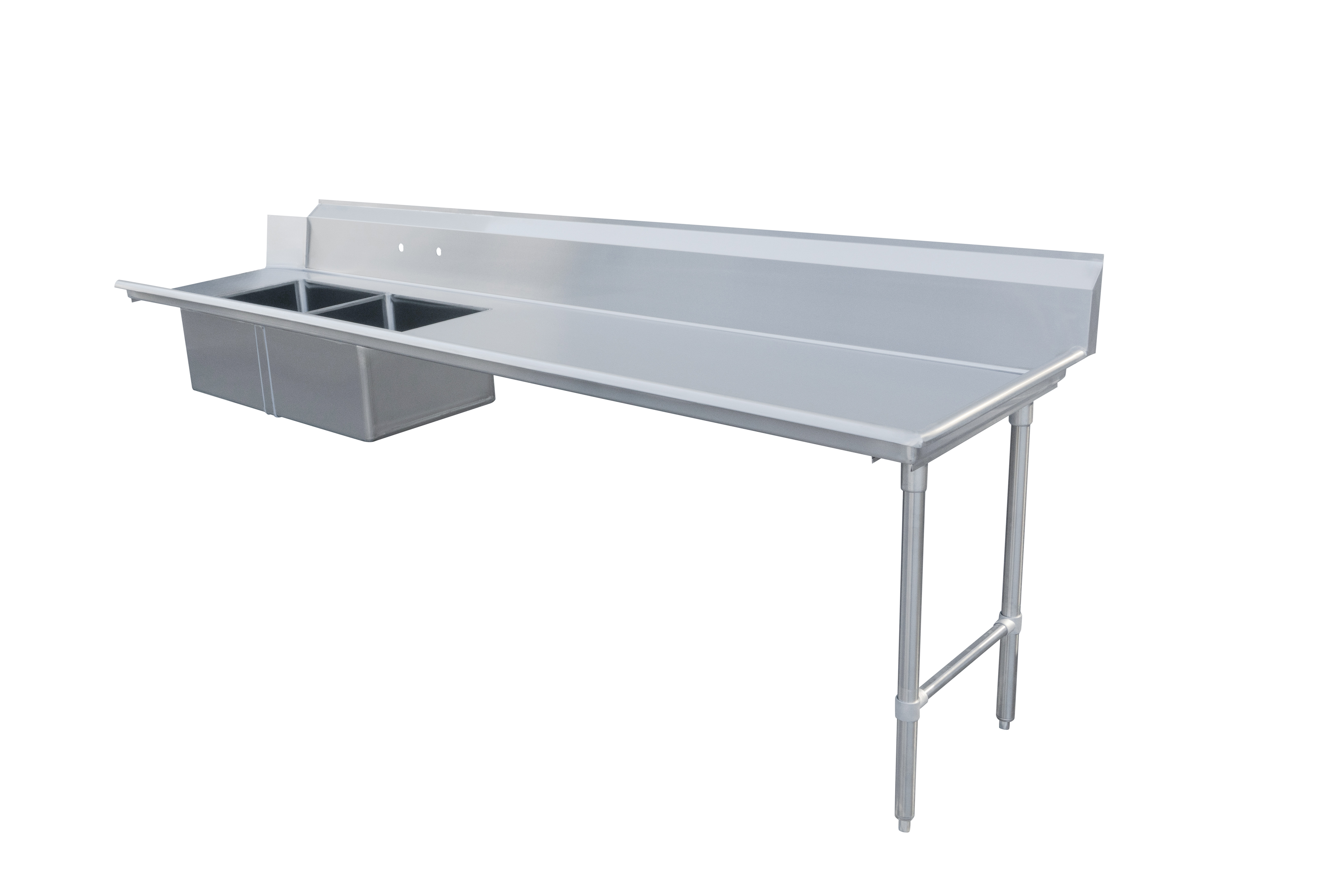 120" Right Side Soiled Dish Table with Two Sinks
