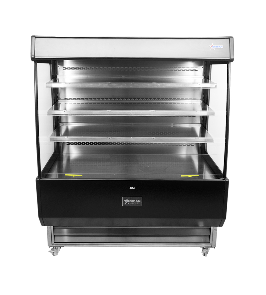 51" Three (3) Shelf Grab-and-Go Open Refrigerated Floor Self-Serve Merchandiser, 27.2 cu.ft (770 L), Black