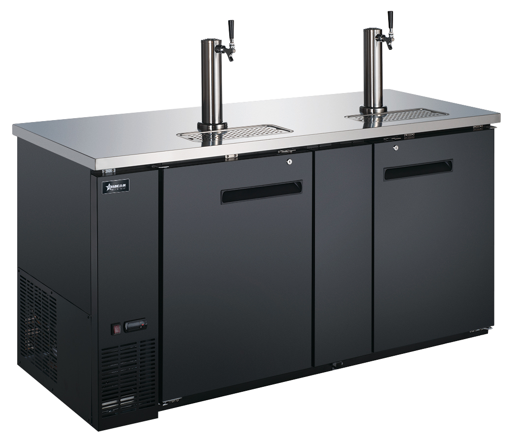 69″ Two (2) Door Kegerator / Beer Dispenser with 2 Taps, 23 cu.ft. (660 L)