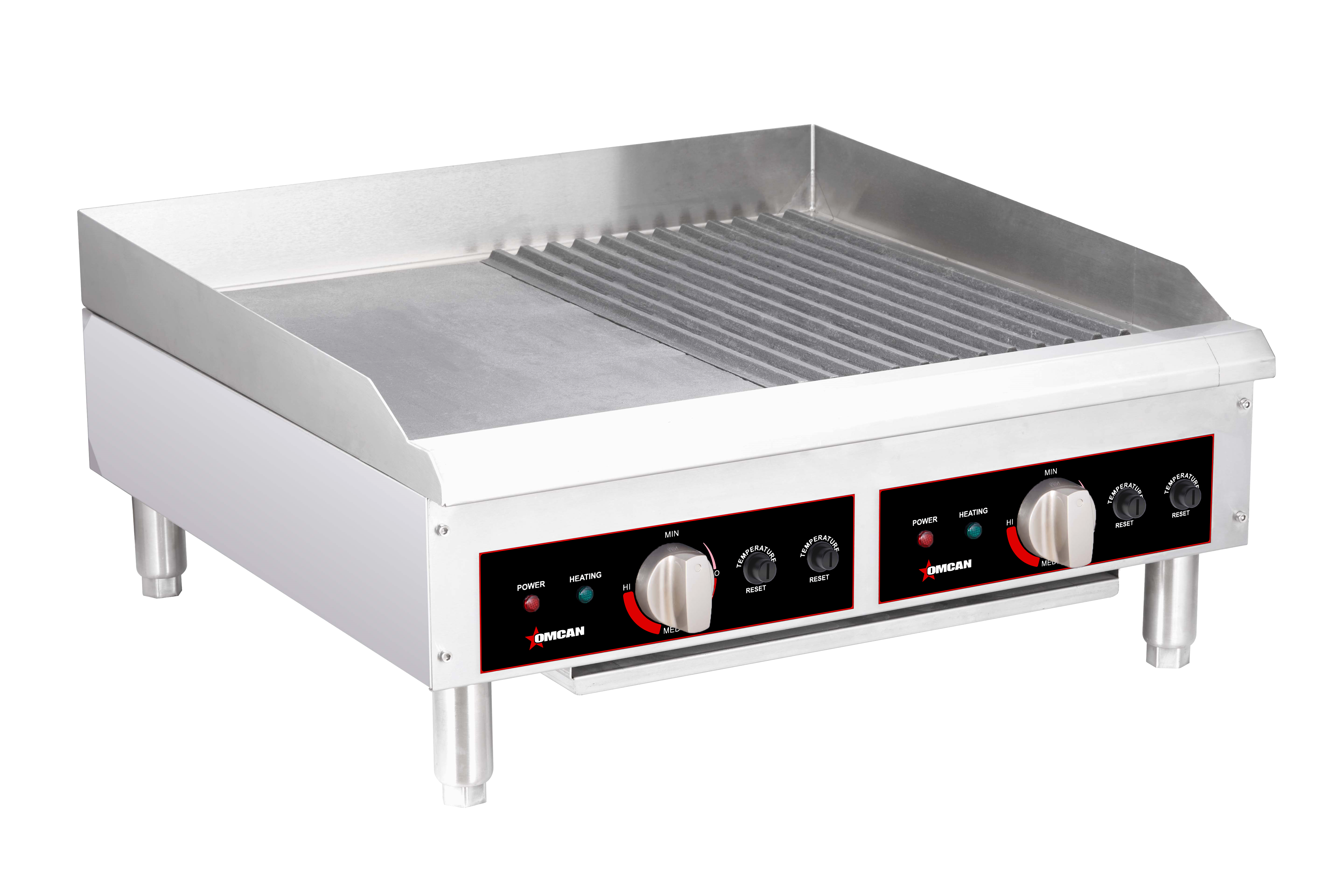24″ Electric Charbroiler with Grill and Griddle Plates – 2 x 3.6 kW, 240V/60Hz/1Ph