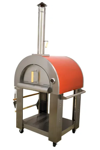 32″ Wood Fired Pizza Oven Stainless Steel with Red Enamel Coating Shield