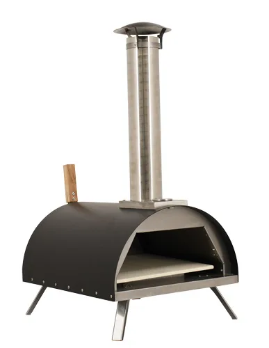 Stainless Steel Countertop Wood Fired Pizza Oven with Black Cover