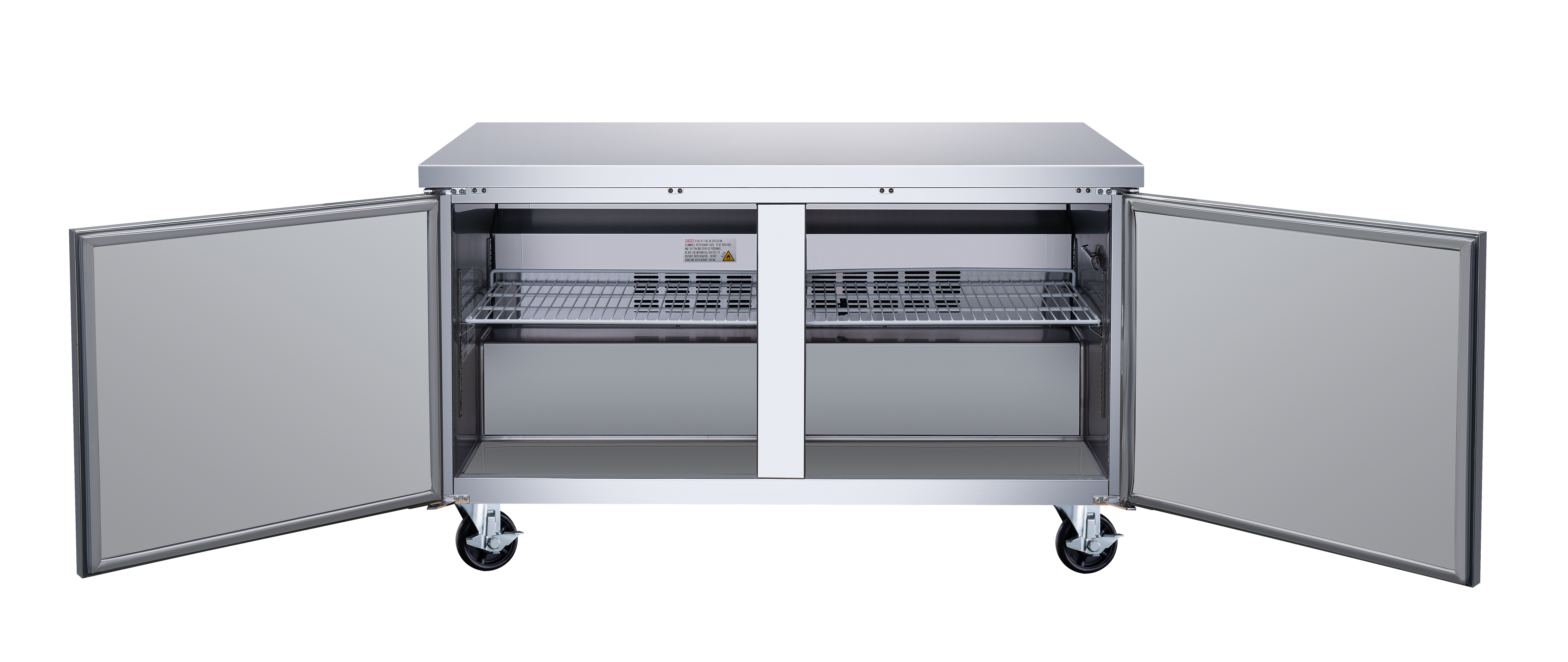 60″ Two (2) Door Undercounter Refrigerator, 15 cu.ft. (425 L), Stainless Steel