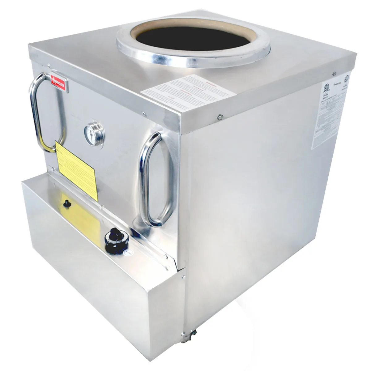 34″x 34″ Natural Gas Stainless Steel Tandoor Clay Oven – 70,000 BTU
