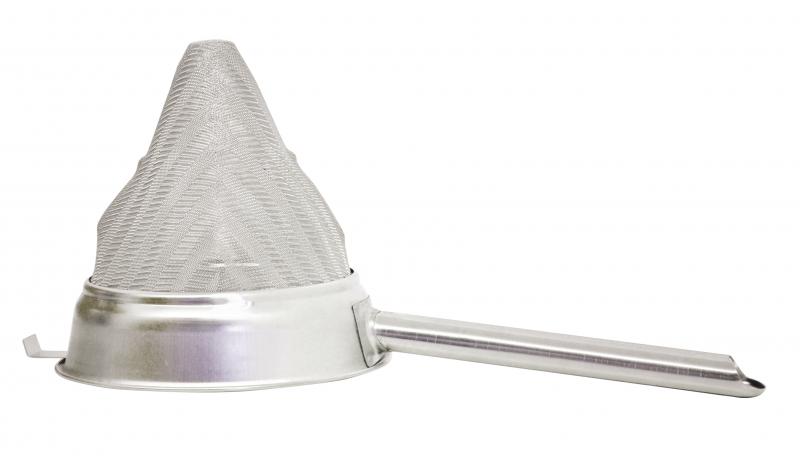 8" Stainless Steel Extra Fine Mesh Bouillon Strainer with Hollow Handle
