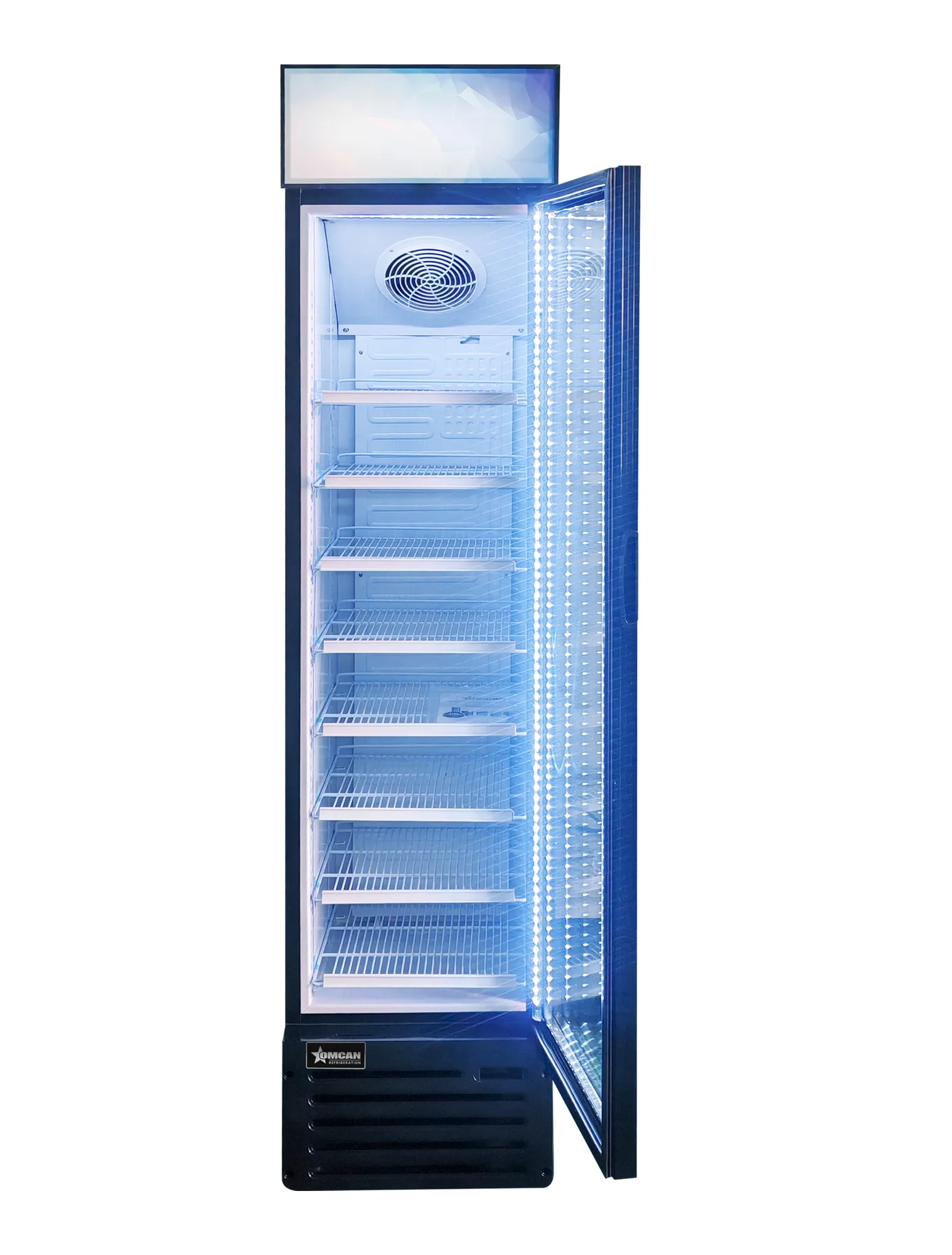 16.5″ Slim One (1) Glass Door Display Refrigerator with Lightbox, 5.1 cu.ft (145 L), Black