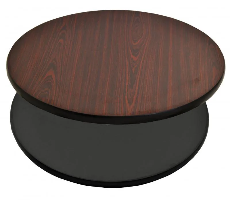 36″ x 1″ Mahogany/Black Round Table Top