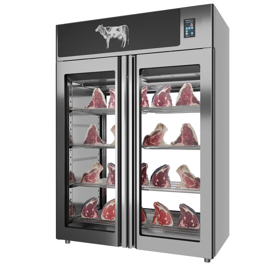 Stagionello® Dry Age 3.0 1400 Liter, 450 Kg Dry Aging Cabinet with Humidity Management, 2-Glass View – 220-240V, 1Ph, 548W