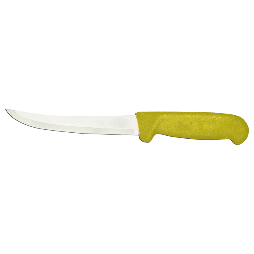 6" Curved Blade Boning Knife with Yellow Polypropylene Handle