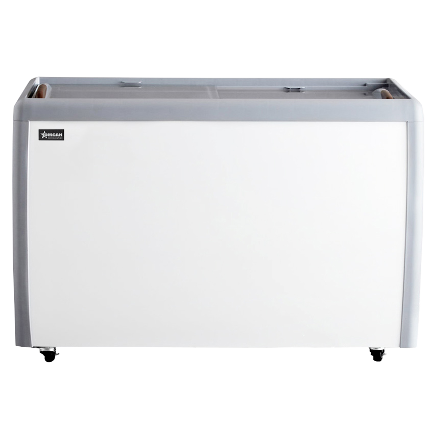 60" Two (2) Door Ice Cream Display Chest Freezer with Flat Glass Top, 16.6 cu.ft. (470 L)