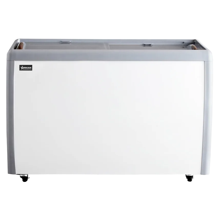 60" Two (2) Door Ice Cream Display Chest Freezer with Flat Glass Top, 16.6 cu.ft. (470 L)