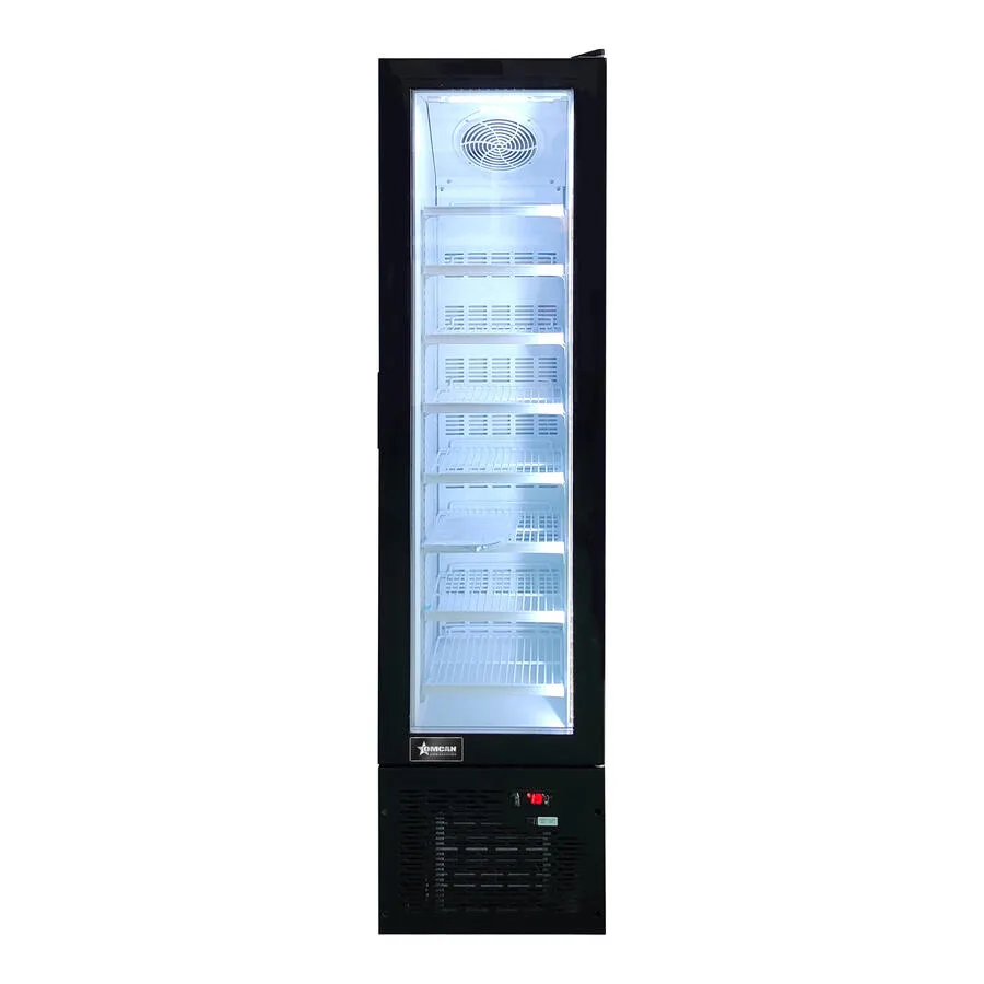 17” Slim One (1) Glass Door Display Freezer, 3.7 cu.ft. (105L), Black