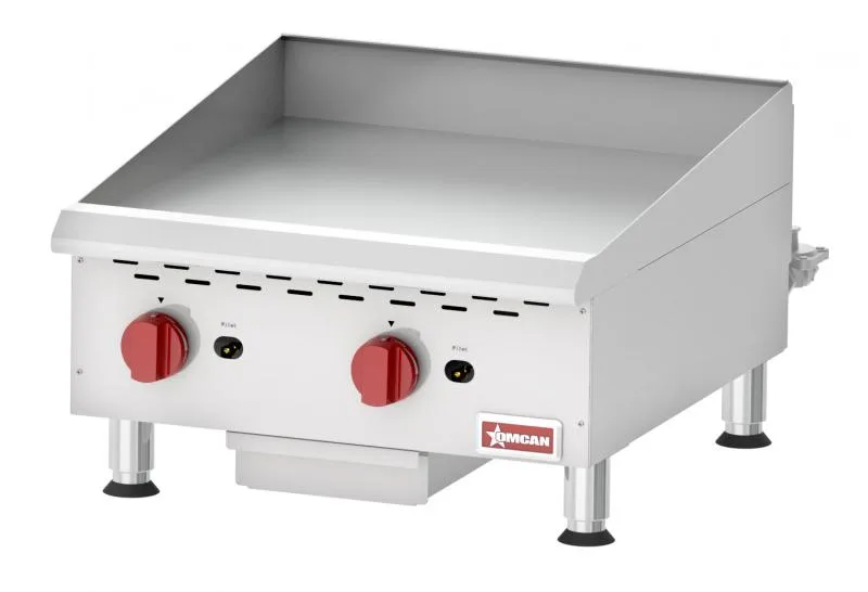 Elite 24″ Countertop Gas Griddle 2 Burner with Manual Control,  60,000 BTU