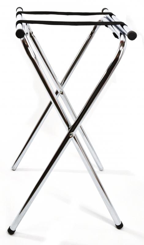 31" Chrome-Plated Double Bar Folding Tray Stand