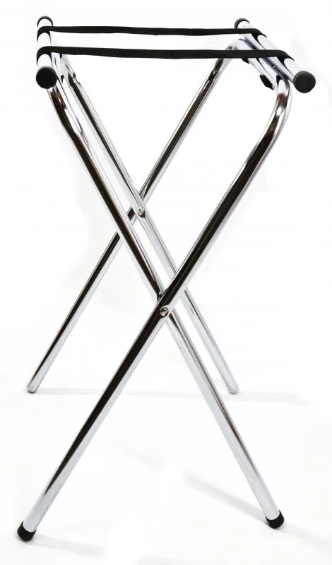31" Chrome-Plated Double Bar Folding Tray Stand