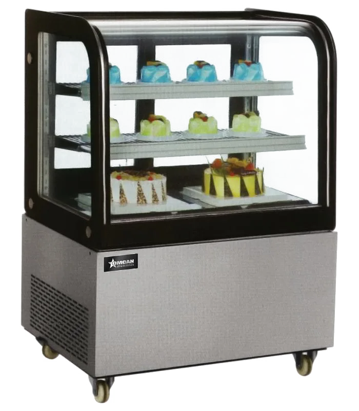 48″ Two (2) Shelf Curved Edge Refrigerated Floor Display Case, 13 cu.ft (370 L)
