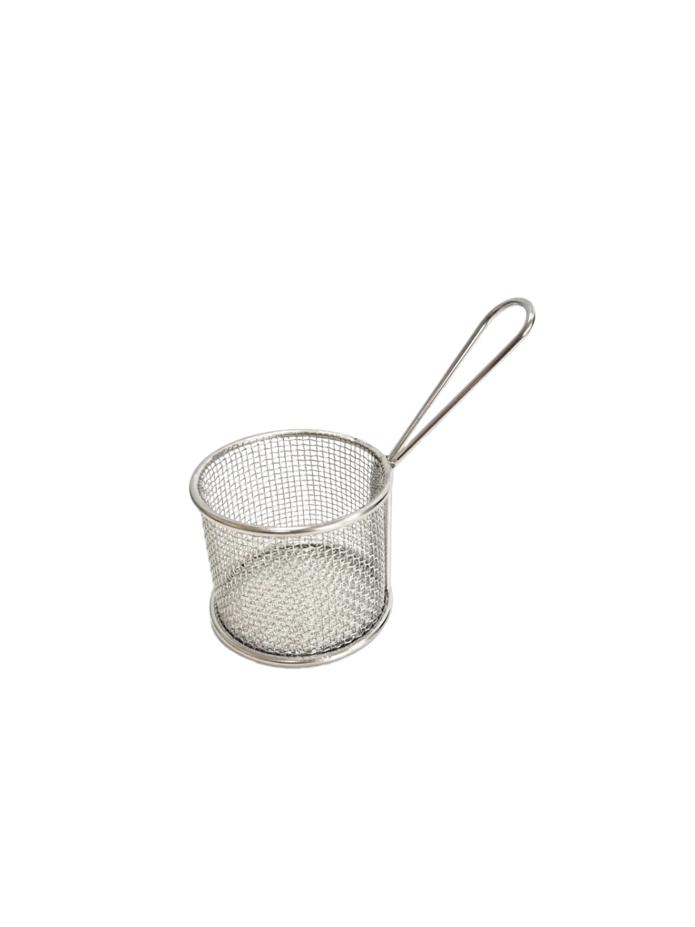 3-3/4″ x 2-7/8″ Round Stainless Steel Mini Serving Basket