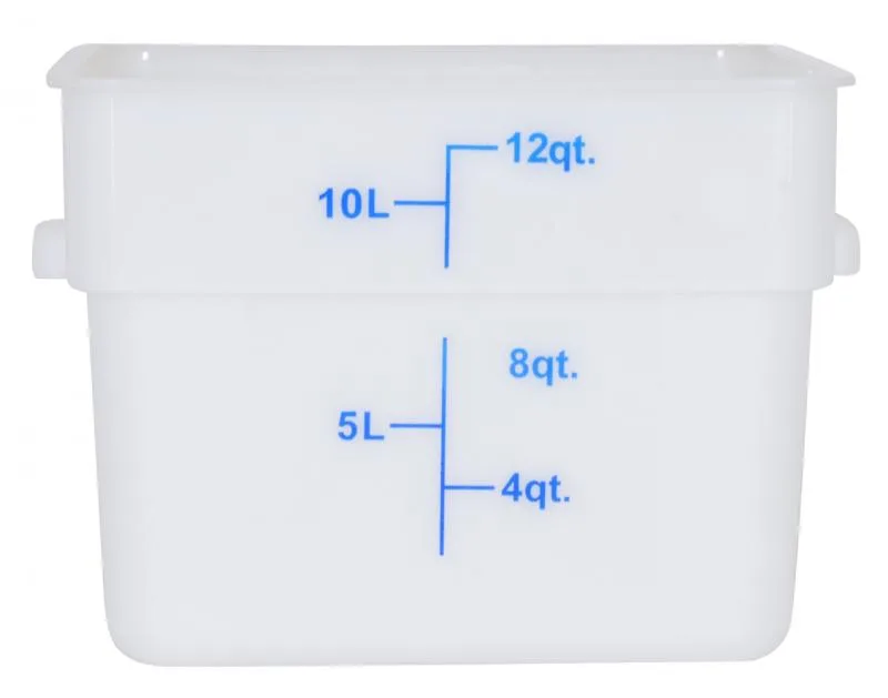 12 qt Polypropylene White Square Food Storage Container