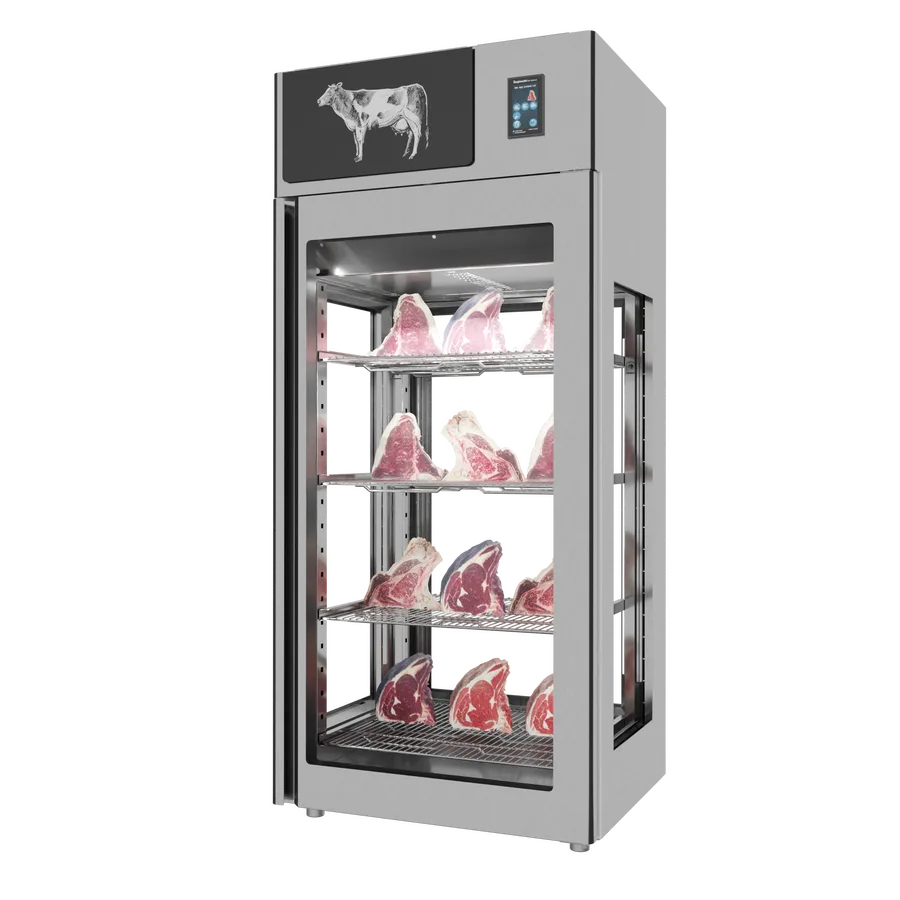 Stagionello® Dry Age 3.0 900 Liter, 225 Kg Dry Aging Cabinet with Humidity Management, 4-Glass View – 220-240V, 1Ph, 548W
