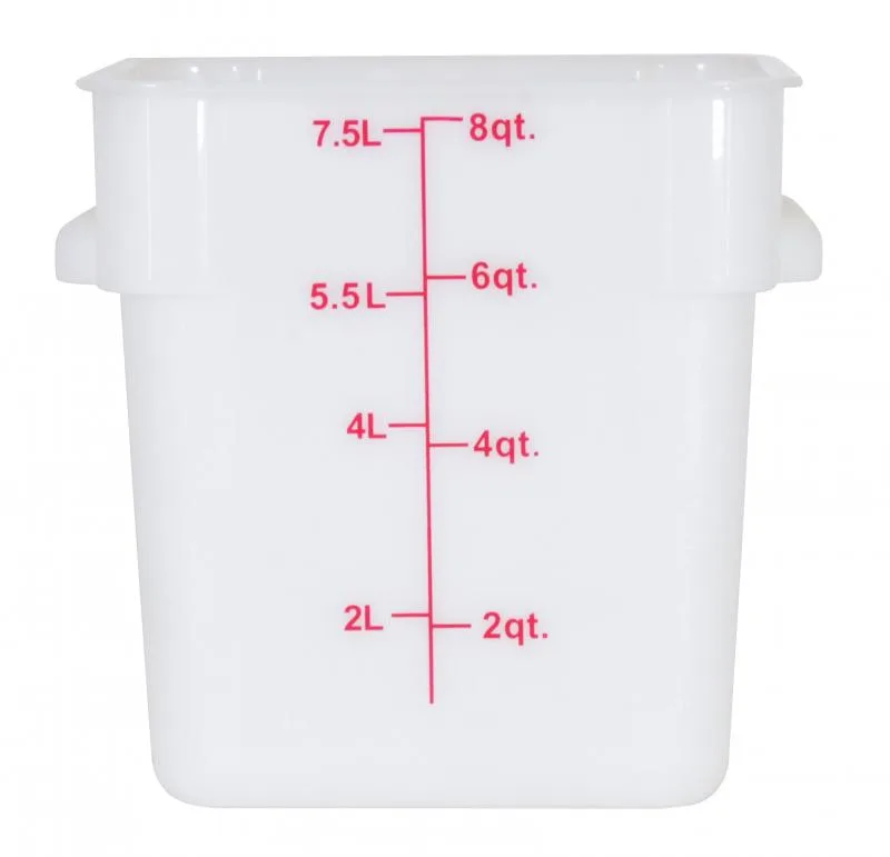 8 qt Polypropylene White Square Food Storage Container