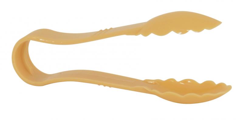 6" Polycarbonate Beige Scallop Tongs