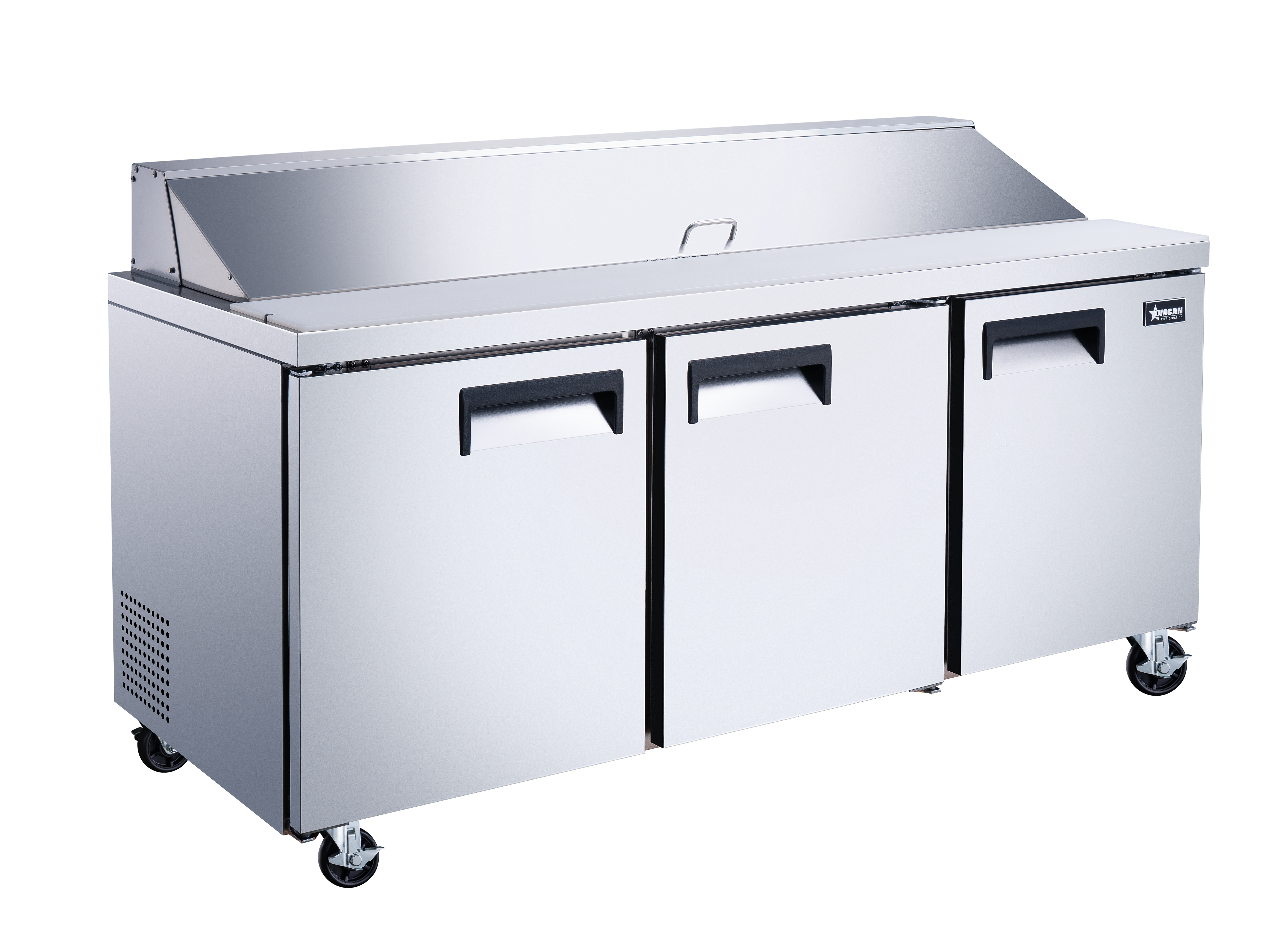 70″ Three (3) Door Refrigerated Prep Table, 15.5 cu.ft. (440 L), Stainless Steel