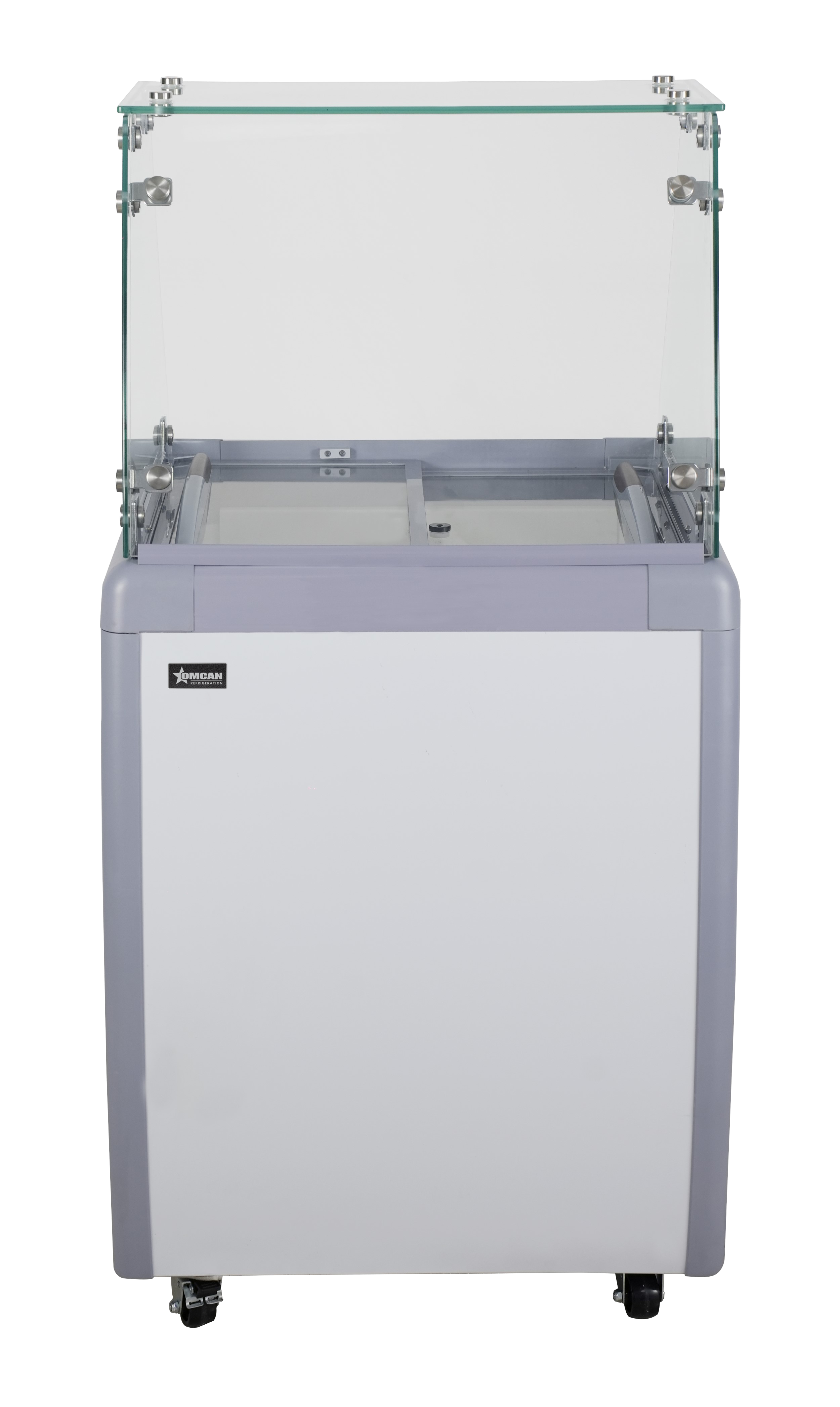 26″ Four (4) Pan Gelato Dipping Cabinet with Flat Sneeze Guard