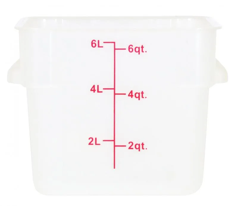6 qt Polypropylene Translucent Square Food Storage Container