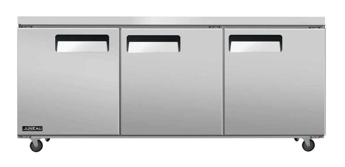 Juneau 72″ Three (3) Door Undercounter Freezer, 11 cu.ft. (308 L), Stainless Steel