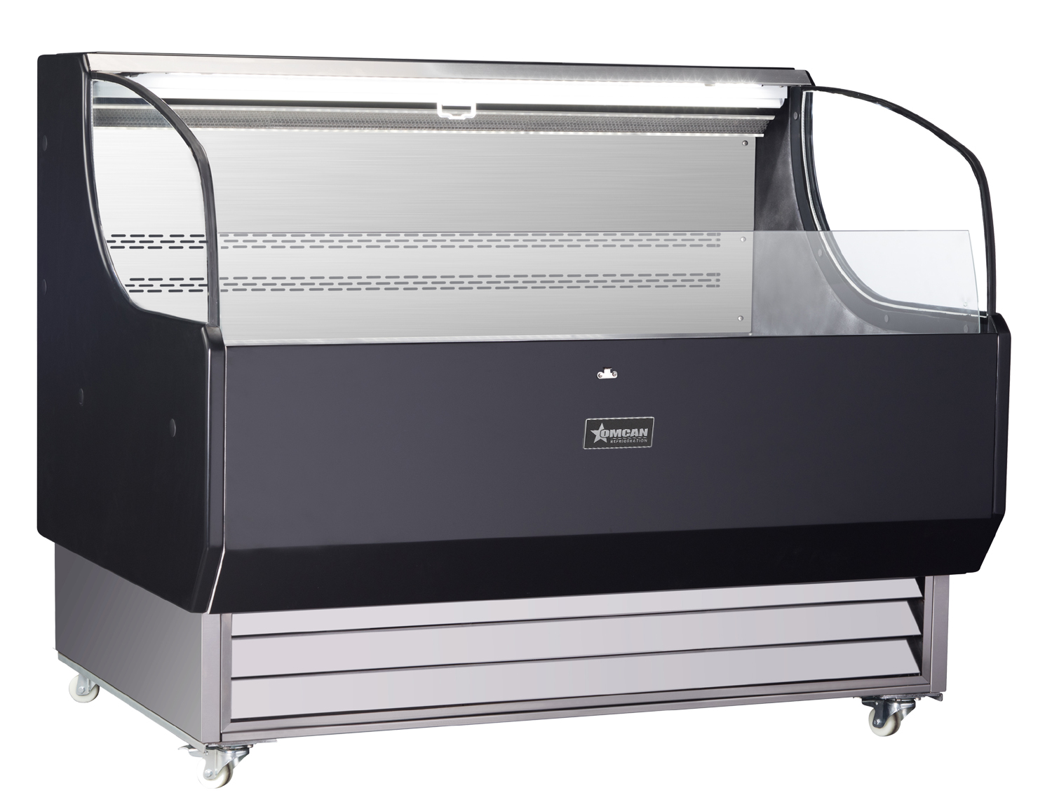 52" Grab-and-Go Open Refrigerated Floor Self-Serve Display Case, 13.07 cu.ft. (370 L), Black