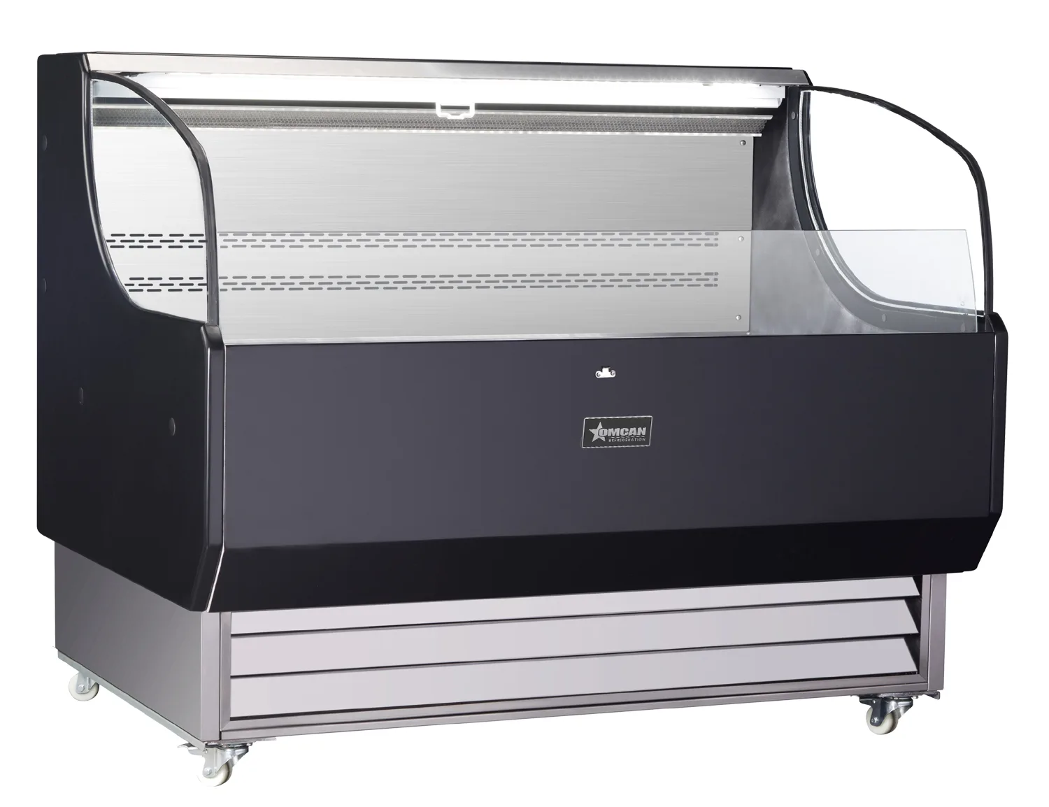 52" Grab-and-Go Open Refrigerated Floor Self-Serve Display Case, 13.07 cu.ft. (370 L), Black