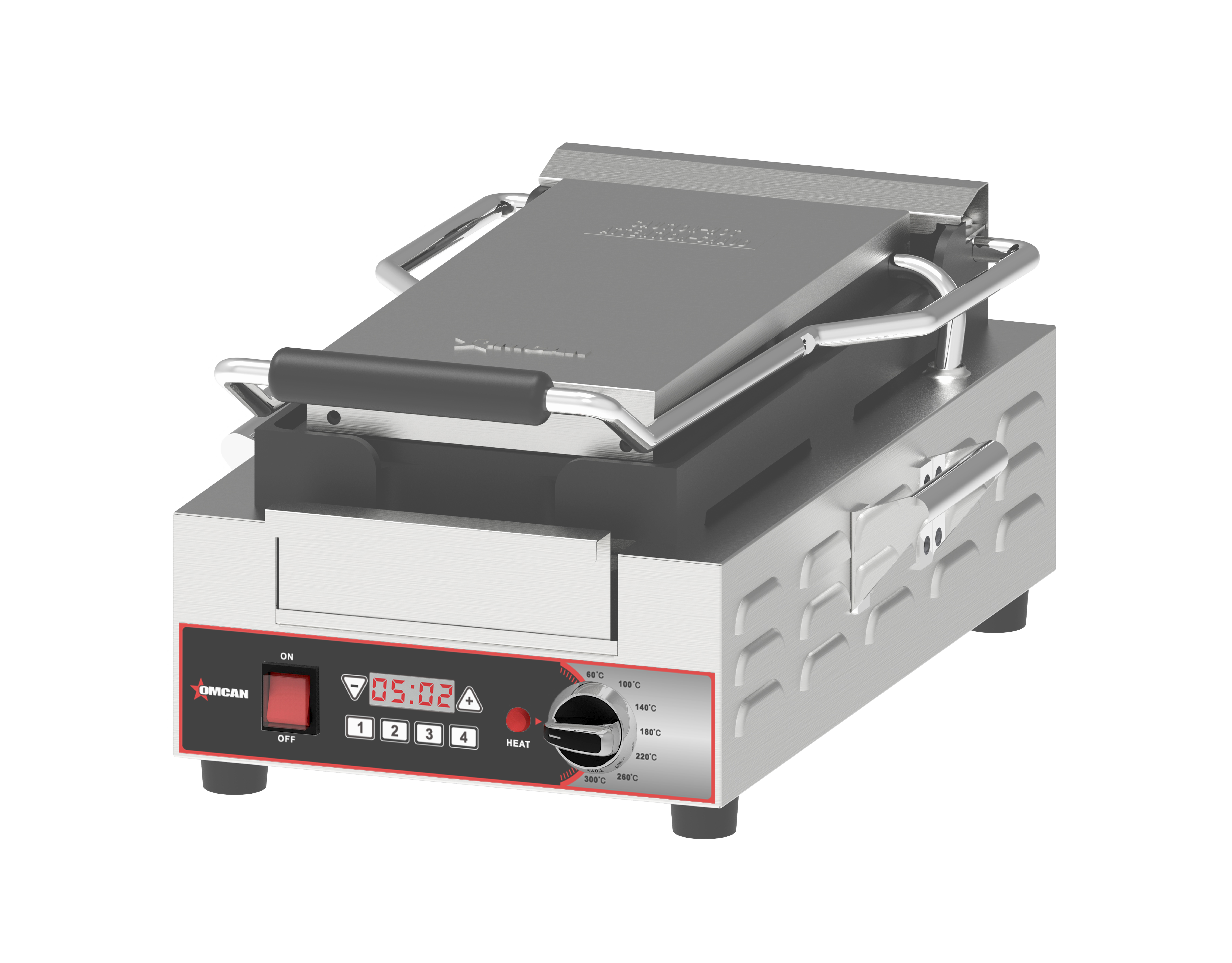 Single Slim Panini Grill with Ribbed Plates 14.7” x 7.8”