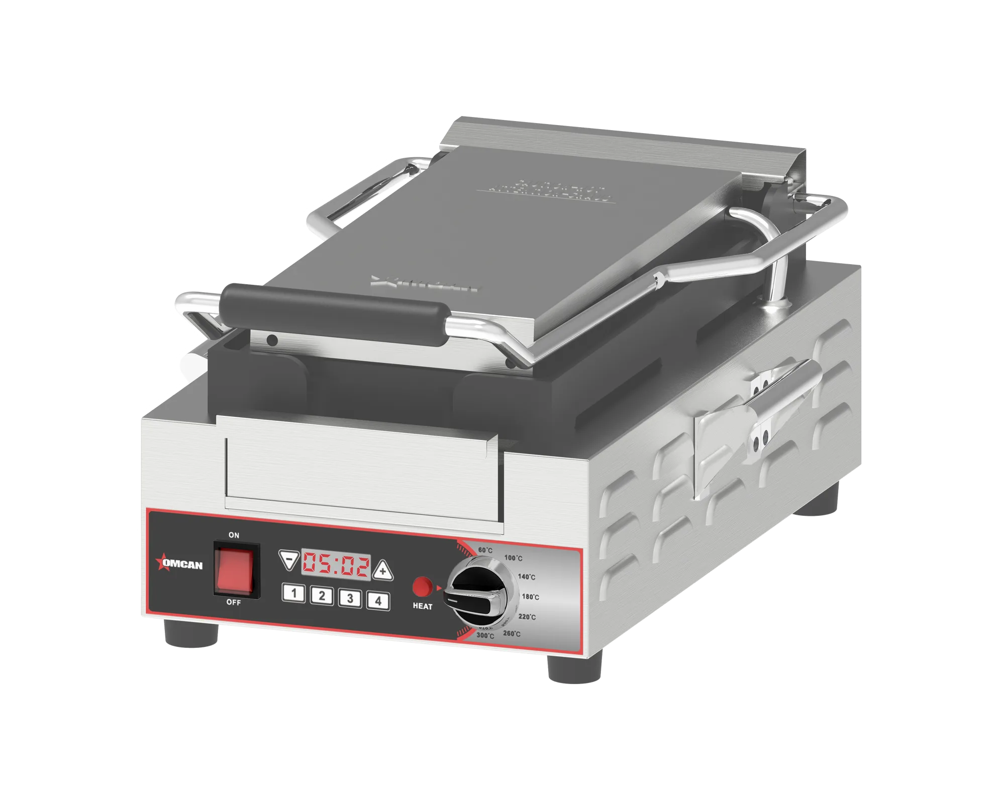 Single Slim Panini Grill with Ribbed Plates 14.7” x 7.8”