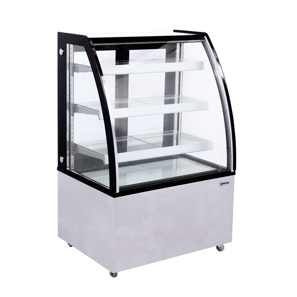 36" Curved Glass Floor Refrigerated Showcase