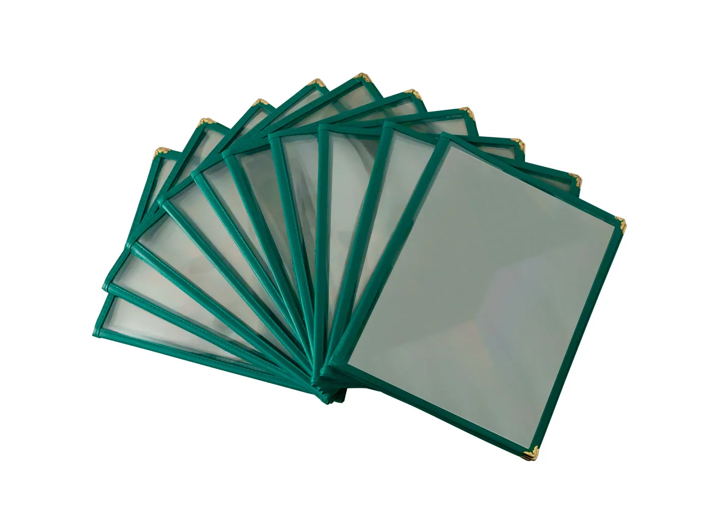 9 1/2″ x 11 3/4″ Green Triple-Fold Menu Holder