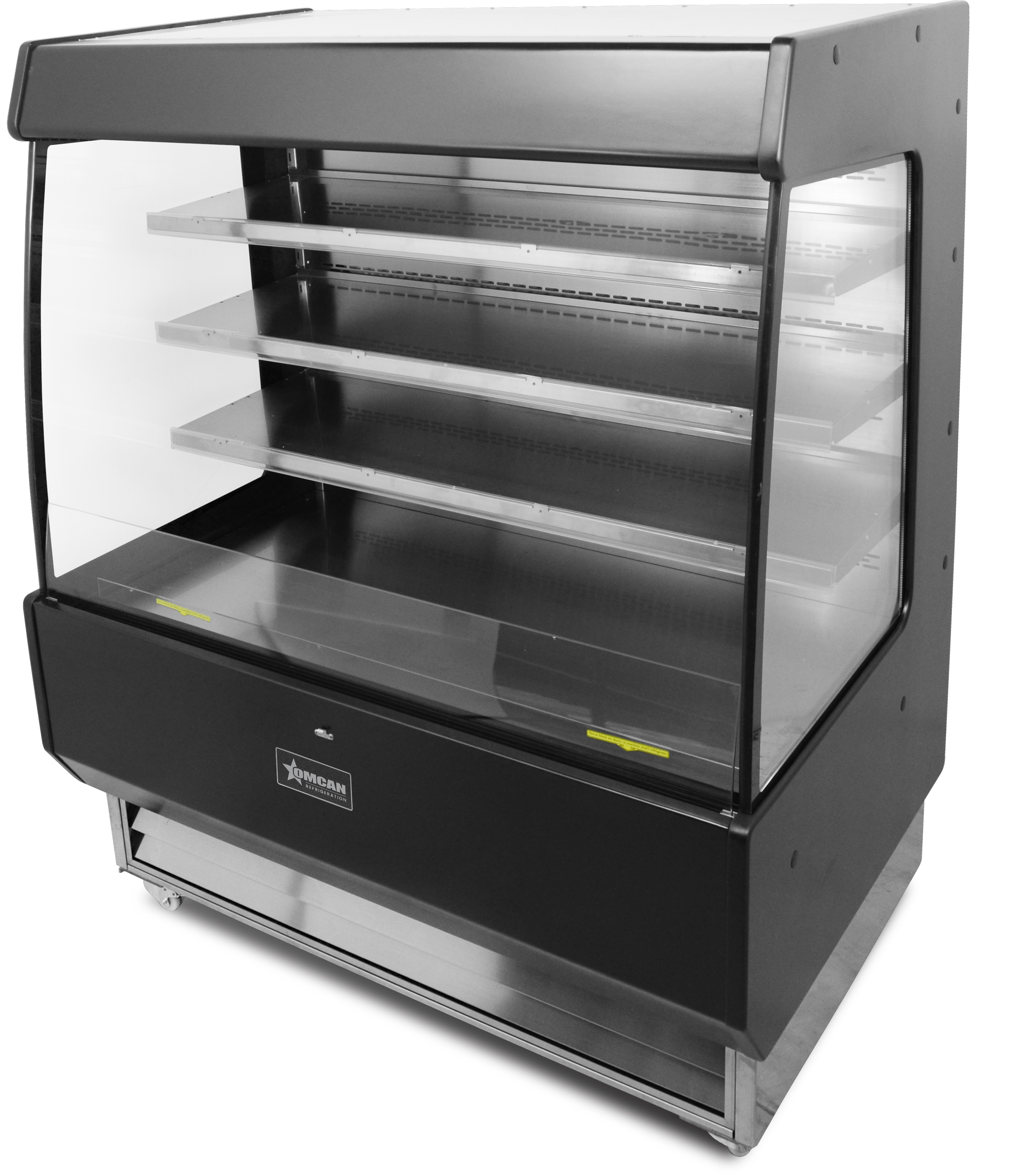 51" Three (3) Shelf Grab-and-Go Open Refrigerated Floor Self-Serve Merchandiser, 27.2 cu.ft (770 L), Black