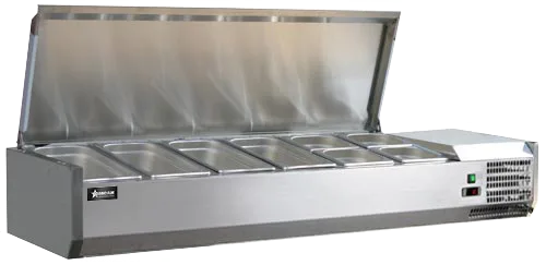 59" Refrigerated Topping Rail with Stainless Steel Cover